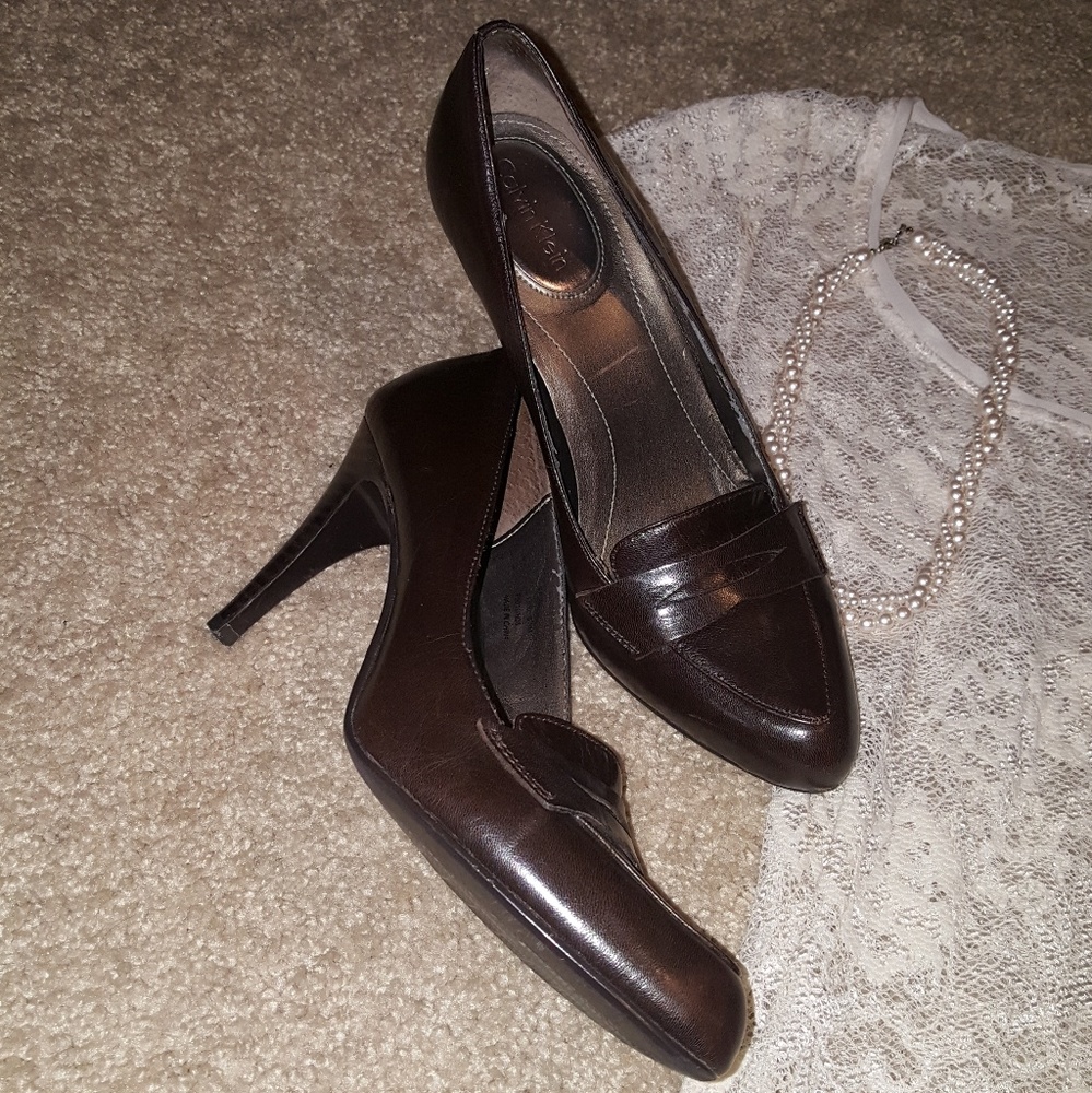 Calvin Klein loafer heels